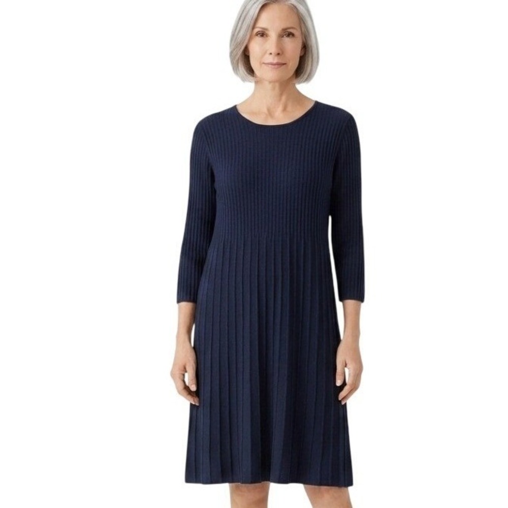 Soft Surroundings Tunic Top Womens PM‎ Navy Blue Cottagecore Romantic Whimsical
